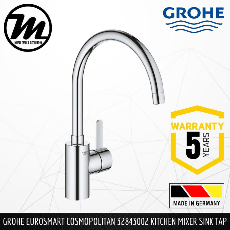 GROHE EUROSMART COSMOPOLITAN 32843002 Single-Lever Kitchen Sink Mixer Faucet 1/2″ - Mirage Trade & Distribution