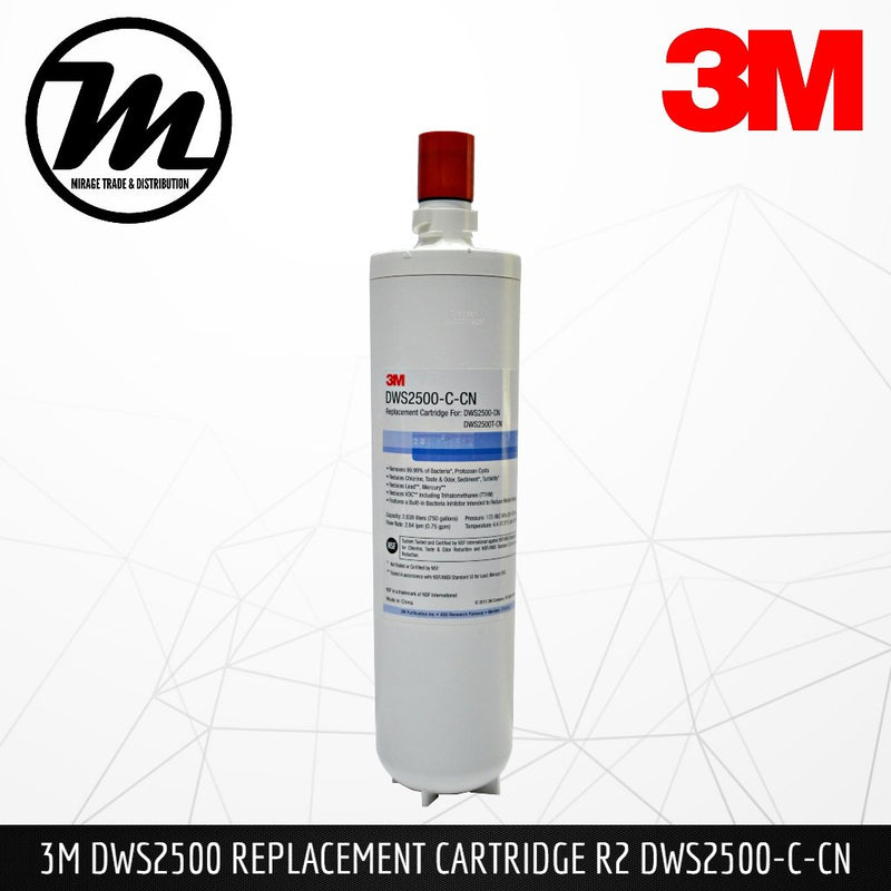 3M DWS2500T-CN Indoor Undersink Drinking Water Filter System Cartridge (DWS2500-C-CN) - Mirage Trade & Distribution
