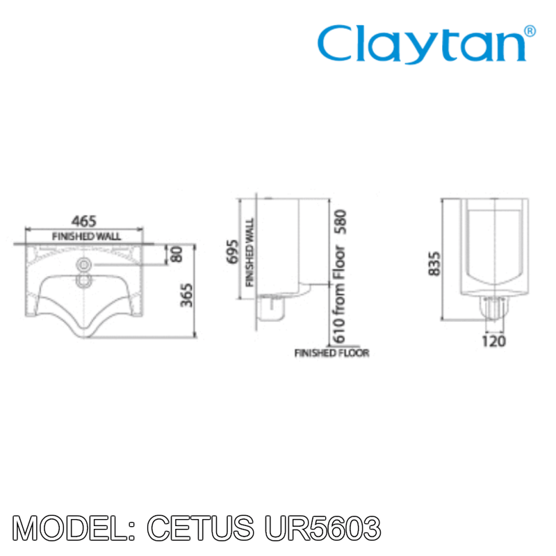 CLAYTAN Cetus Wall Hung Urinal UR5603 - Mirage Trade & Distribution