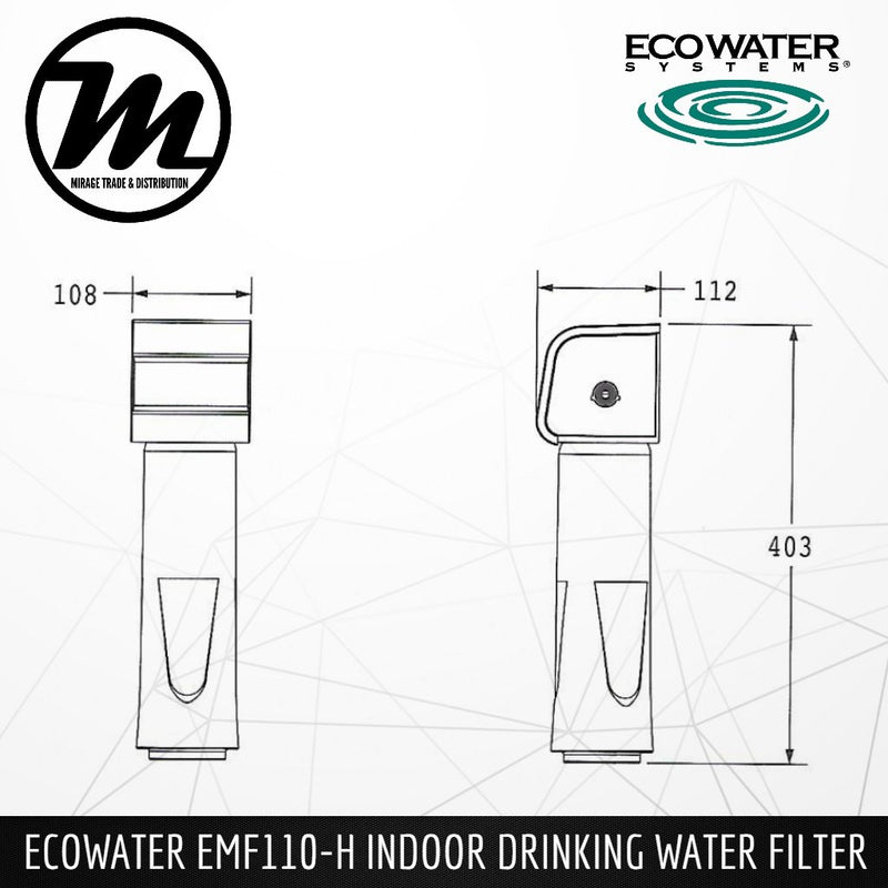 ECOWATER EMF110-H Healthy Drinking Water Filter System - Mirage Trade & Distribution