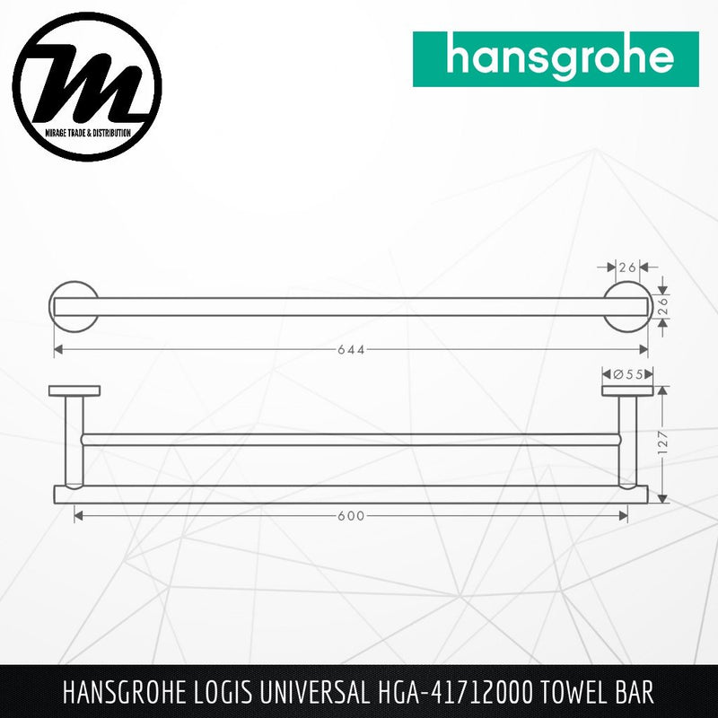 HANSGROHE Logis Universal Towel Bar HGA-41712000 - Mirage Trade & Distribution