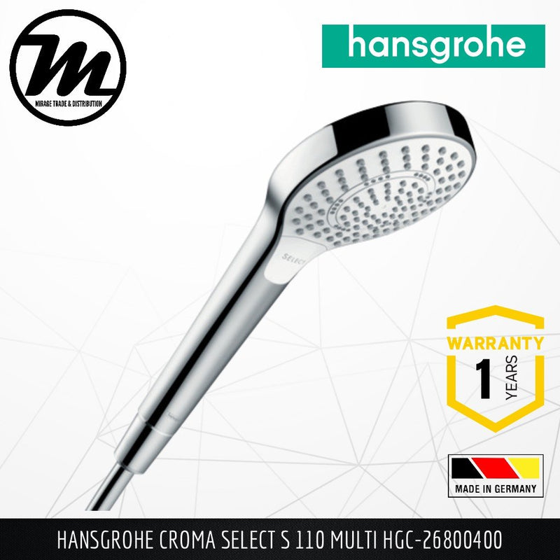 HANSGROHE Croma Select S 110 Multi Hand Shower HGC-26800400 - Mirage Trade & Distribution