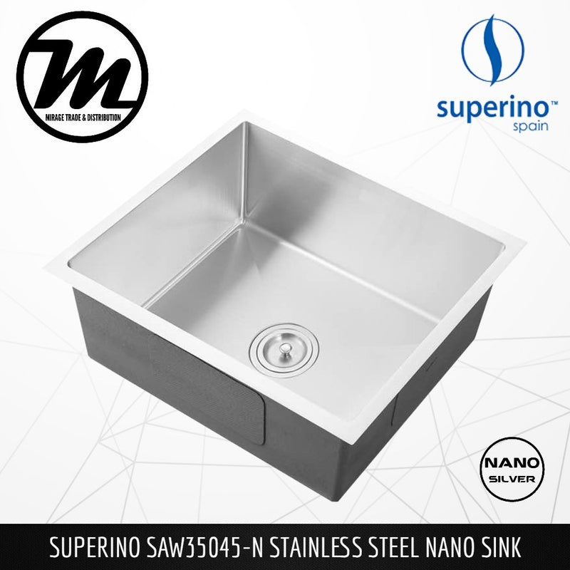SUPERINO Stainless Steel SUS304 NANO GREY Sink SAW35045-N - Mirage Trade & Distribution