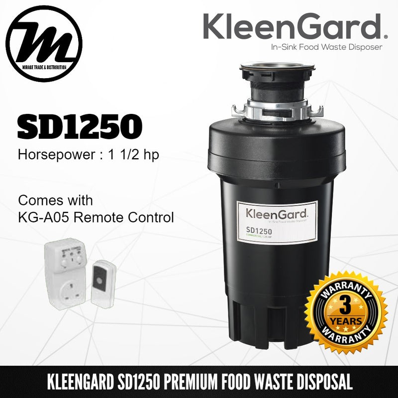 KLEENGARD Food Waste Disposer SD1250 Premium with 3 Year Warranty - Mirage Trade & Distribution