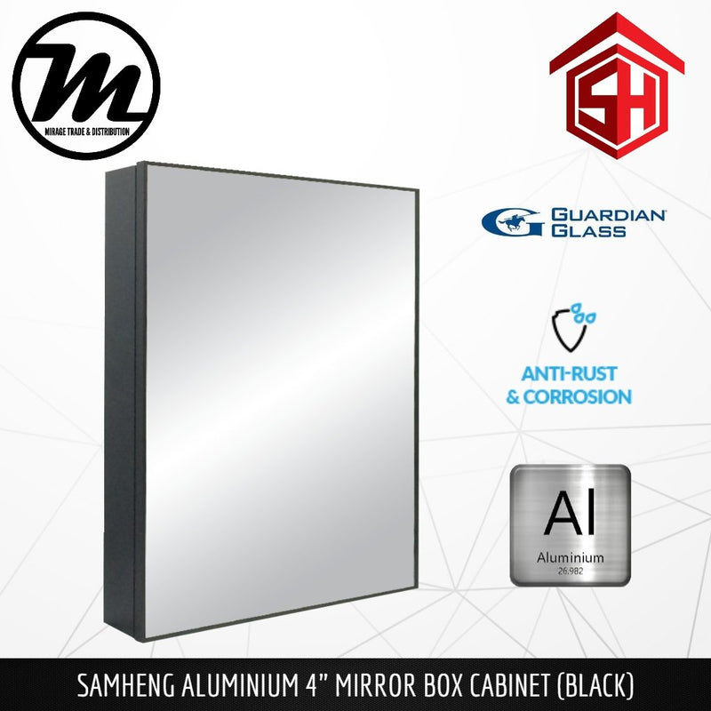 SAM HENG Mirror Cabinet SMC - Black, White & Silver - Mirage Trade & Distribution