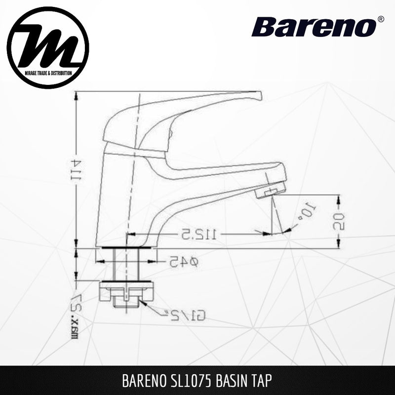 BARENO PLUS Pillar Basin Tap SL1075 - Mirage Trade & Distribution