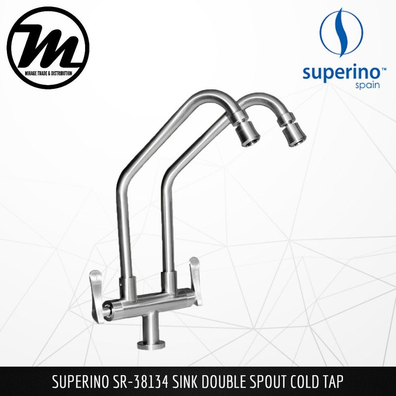 SUPERINO Double Spout Pillar Sink Tap SR38134 - Mirage Trade & Distribution