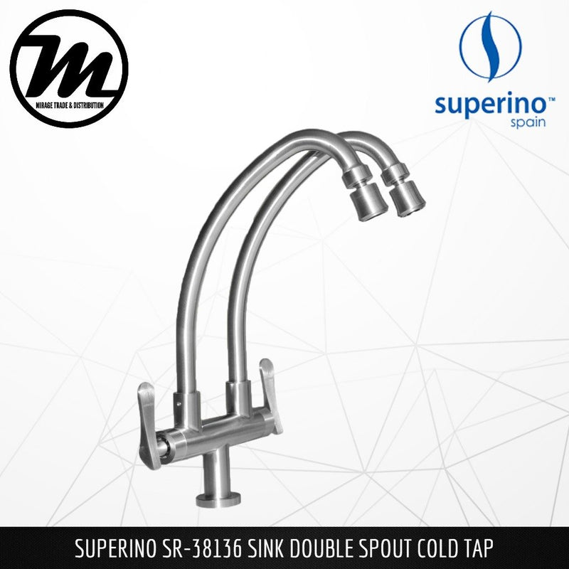 SUPERINO Double Spout Pillar Sink Tap SR38136 - Mirage Trade & Distribution