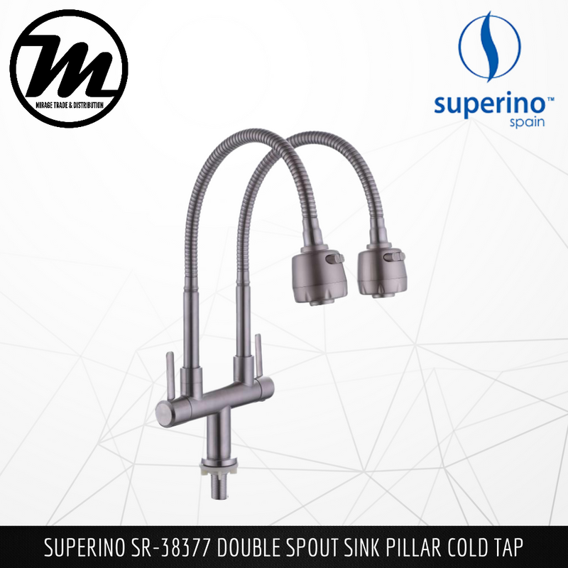 SUPERINO Double Spout Pillar Sink Tap SR38377 - Mirage Trade & Distribution