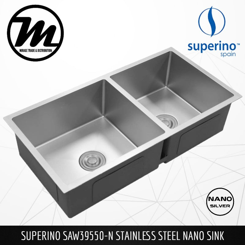 SUPERINO Stainless Steel SUS304 NANO GREY Sink SAW39550-N - Mirage Trade & Distribution