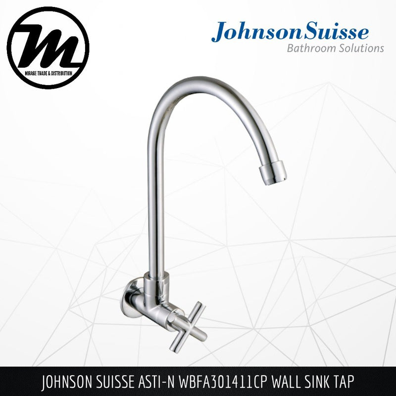 JOHNSON SUISSE Asti-N Wall Sink Tap WBFA301411CP - Mirage Trade & Distribution