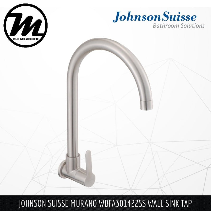 JOHNSON SUISSE Murano Wall Sink Tap WBFA301422SS - Mirage Trade & Distribution