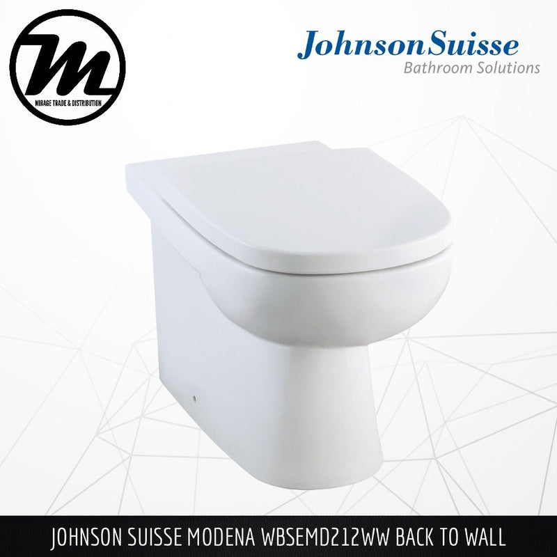 JOHNSON SUISSE Modena Back To Wall Toilet Bowl WBSEMD212WW - Mirage Trade & Distribution