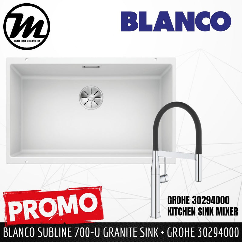 [PROMOTION] BLANCO Subline 700-U Silgranit™ PuraDur™ Kitchen Granite Sink With InFino™ Waste(with GROHE Kitchen Mixer) - Mirage Trade & Distribution