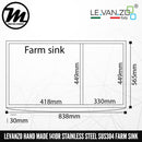LEVANZO Hand Made Stainless Steel SUS304 Kitchen Sink 1410R - Mirage Trade & Distribution