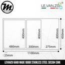 LEVANZO Hand Made Stainless Steel SUS304 Kitchen Sink 1606R - Mirage Trade & Distribution