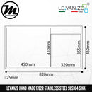 LEVANZO Hand Made Stainless Steel SUS304 Kitchen Sink 1702R - Mirage Trade & Distribution