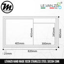 LEVANZO Hand Made Stainless Steel SUS304 Kitchen Sink 1933R - Mirage Trade & Distribution