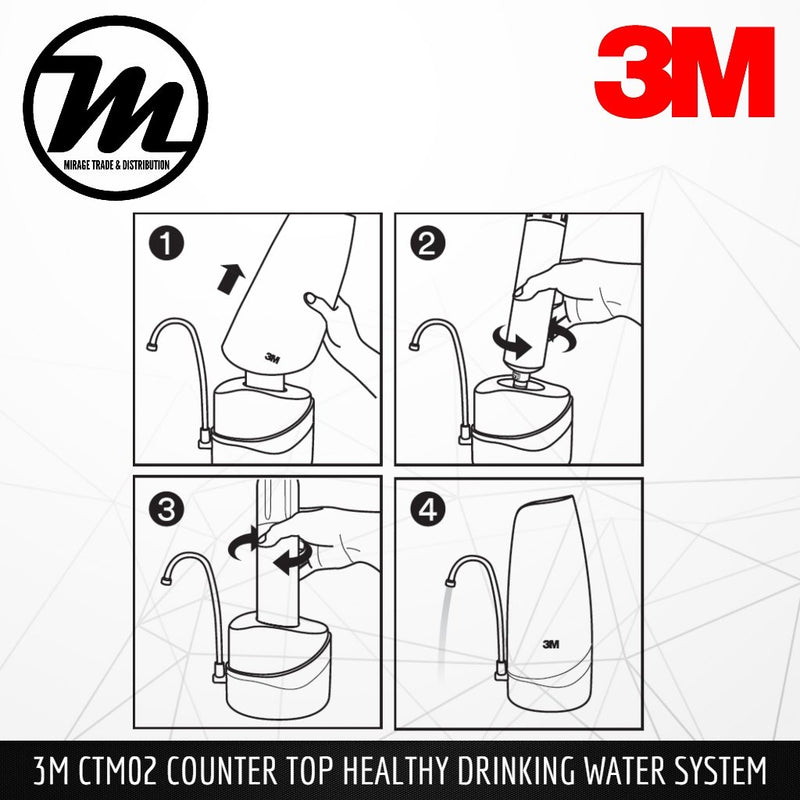 3M CTM-02 Indoor Countertop Drinking Water Filter System - Mirage Trade & Distribution