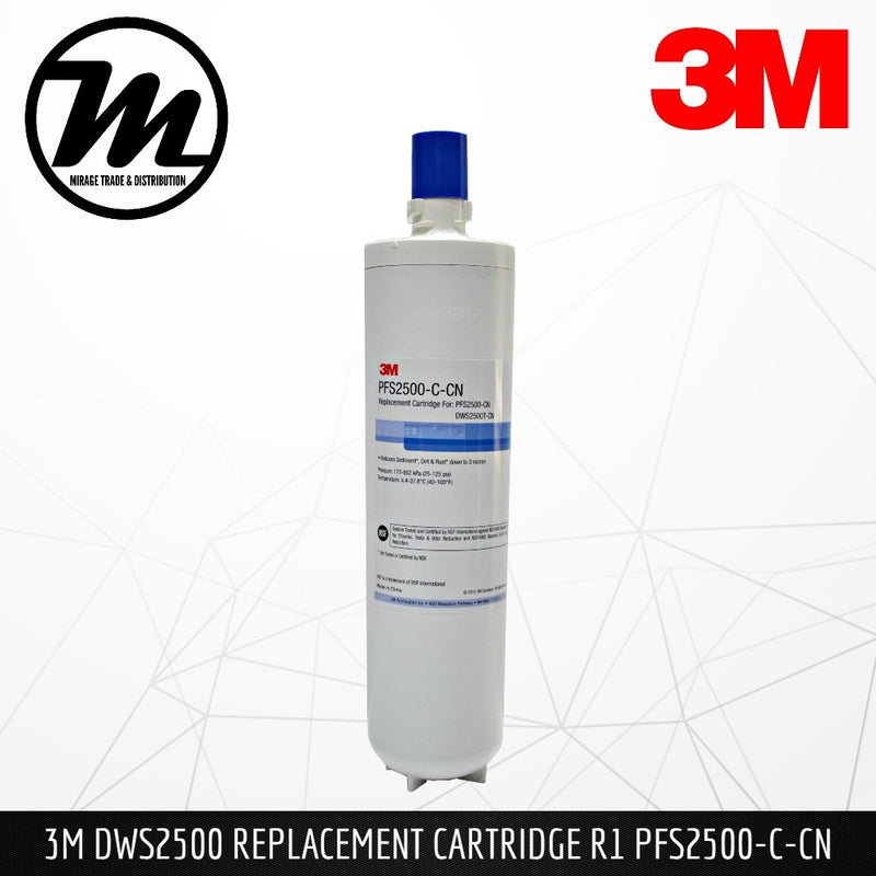 3M DWS2500T-CN Indoor Undersink Drinking Water Filter System Cartridge (PFS2500-C-CN) - Mirage Trade & Distribution