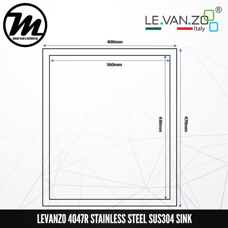 LEVANZO Signature 7 Stainless Steel SUS304 Kitchen Sink 4047R - Mirage Trade & Distribution