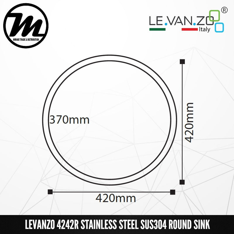 LEVANZO Stainless Steel SUS304 Kitchen Sink 4242R - Mirage Trade & Distribution