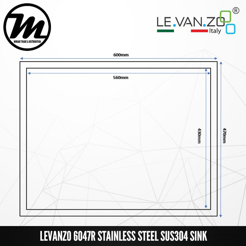 LEVANZO Signature 7 Stainless Steel SUS304 Kitchen Sink 6047R - Mirage Trade & Distribution
