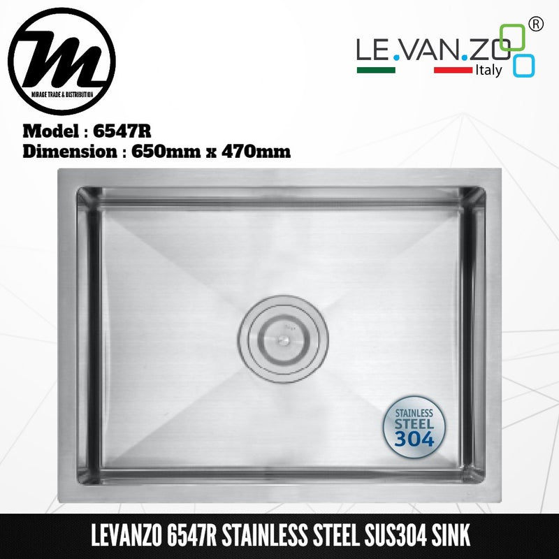LEVANZO Signature 7 Stainless Steel SUS304 Kitchen Sink 6547R - Mirage Trade & Distribution