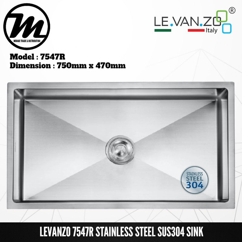 LEVANZO Signature 7 Stainless Steel SUS304 Kitchen Sink 7547R - Mirage Trade & Distribution