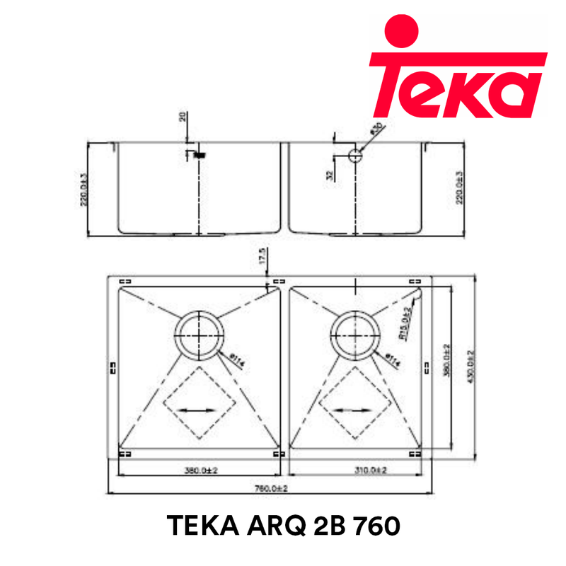 TEKA Stainless Steel Sink ARQ 2B 760 - Mirage Trade & Distribution