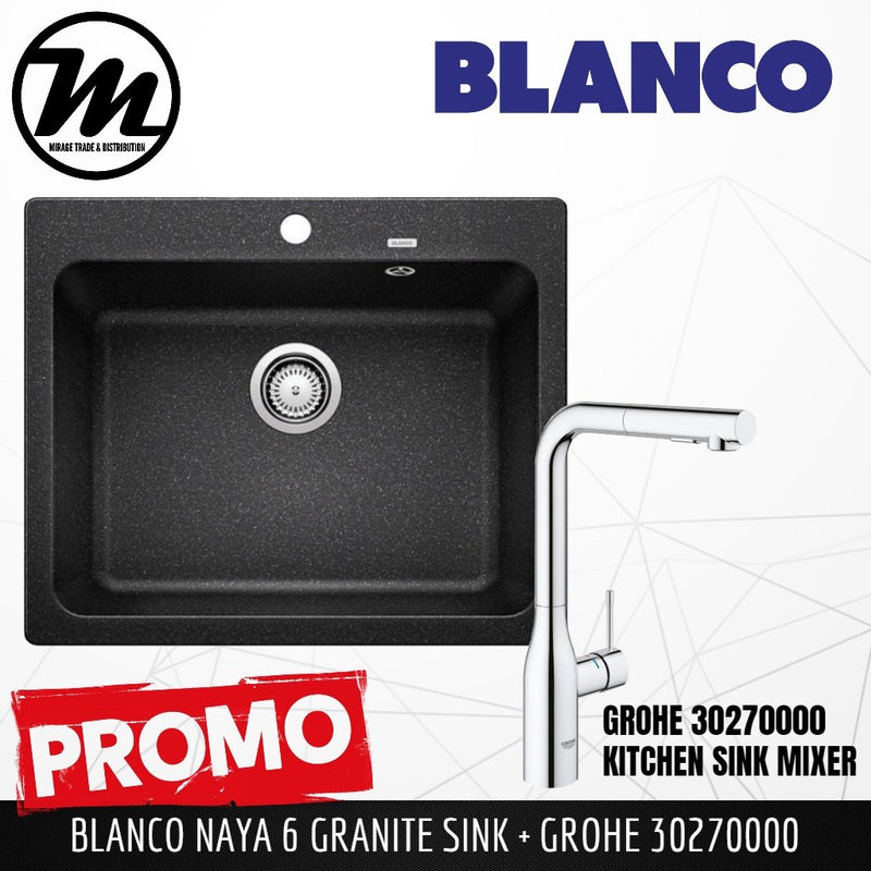 [PROMOTION] BLANCO Naya 6 Silgranit™ PuraDur™ Kitchen Granite Sink (with GROHE Kitchen Mixer) Made in Germany - Mirage Trade & Distribution