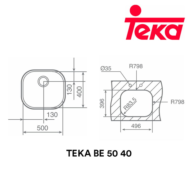 TEKA Stainless Steel Sink BE 50 40 - Mirage Trade & Distribution