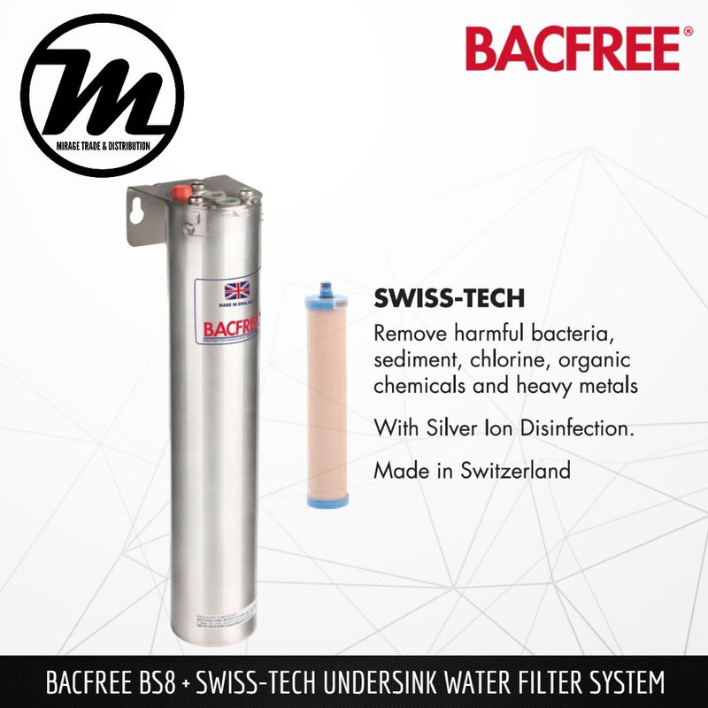 BACFREE BS8 + Swiss Tech Filter Element Undersink Drinking Water Filter System - Mirage Trade & Distribution