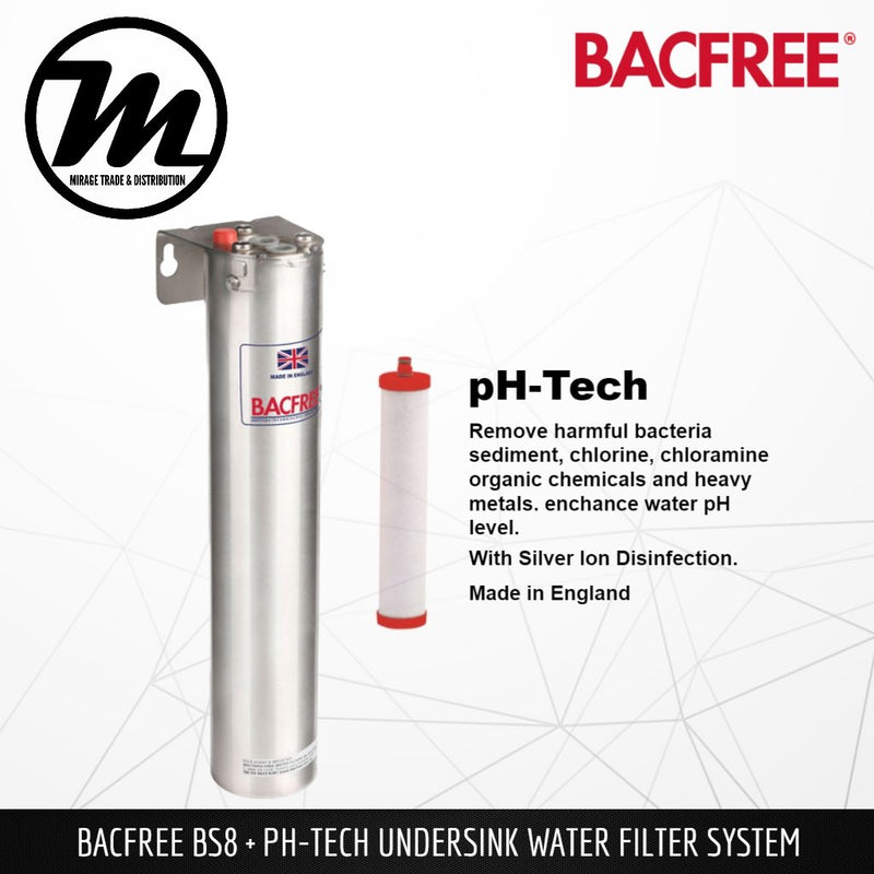 BACFREE BS8 + pH Tech Filter Element Undersink Drinking Water Filter System - Mirage Trade & Distribution
