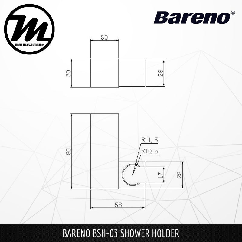 BARENO PLUS Shower Holder BSH-03 - Mirage Trade & Distribution
