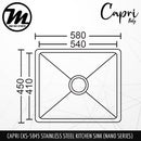 CAPRI Stainless Steel SUS304 NANO Kitchen Sink CKS-5845 - Mirage Trade & Distribution