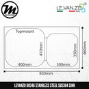 LEVANZO Stainless Steel SUS304 Kitchen Sink D8346 - Mirage Trade & Distribution