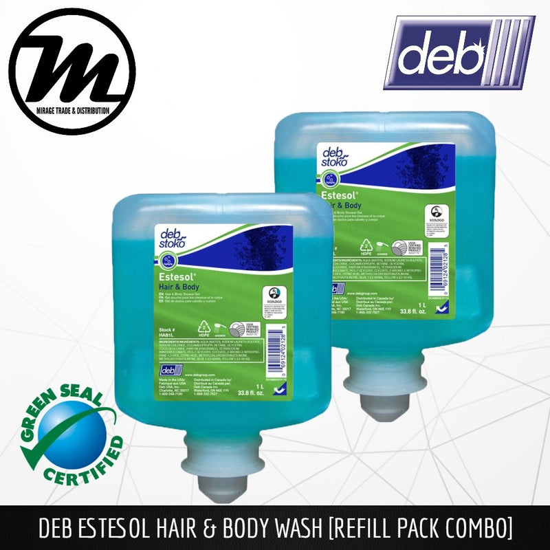 [ DEB ] Estosol Hair and Body Shampoo Refill Pack 1L x2 - Mirage Trade & Distribution