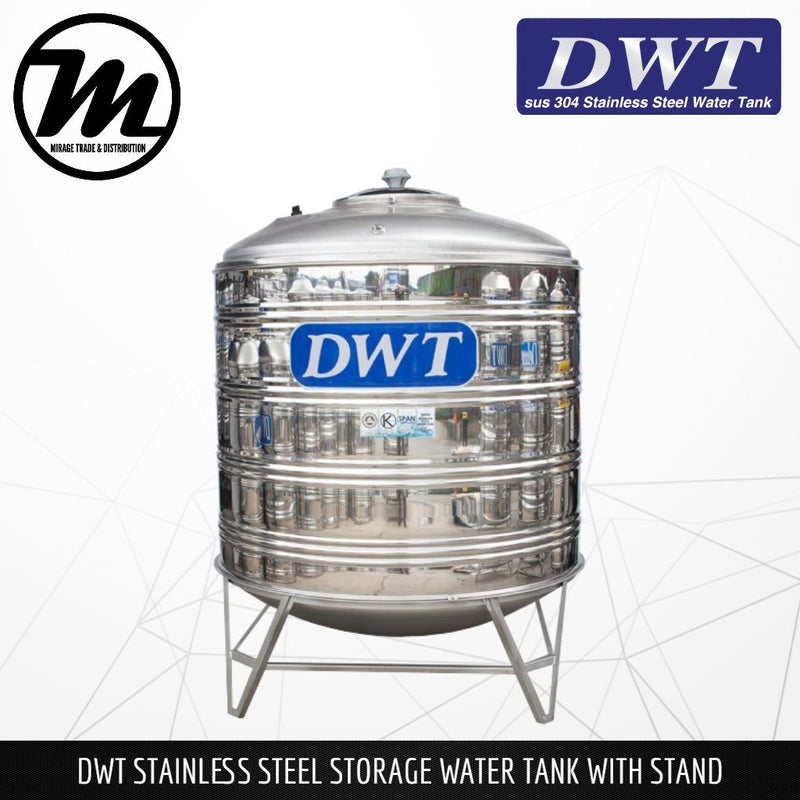 [SUS304] DWT Stainless Steel Storage Water Tank ( With Stand Round Bottom) - Mirage Trade & Distribution