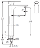 JOHNSON SUISSE Trento Raised Basin Mixer WBFA301345CP - Mirage Trade & Distribution