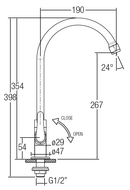JOHNSON SUISSE Fermo-N Pillar Sink Tap WBFA301403CP - Mirage Trade & Distribution