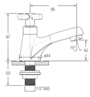 JOHNSON SUISSE Asti-N Pillar Basin Tap WBFA301407CP - Mirage Trade & Distribution