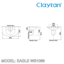 CLAYTAN Eagle Wall Hung Basin WB1066 - Mirage Trade & Distribution