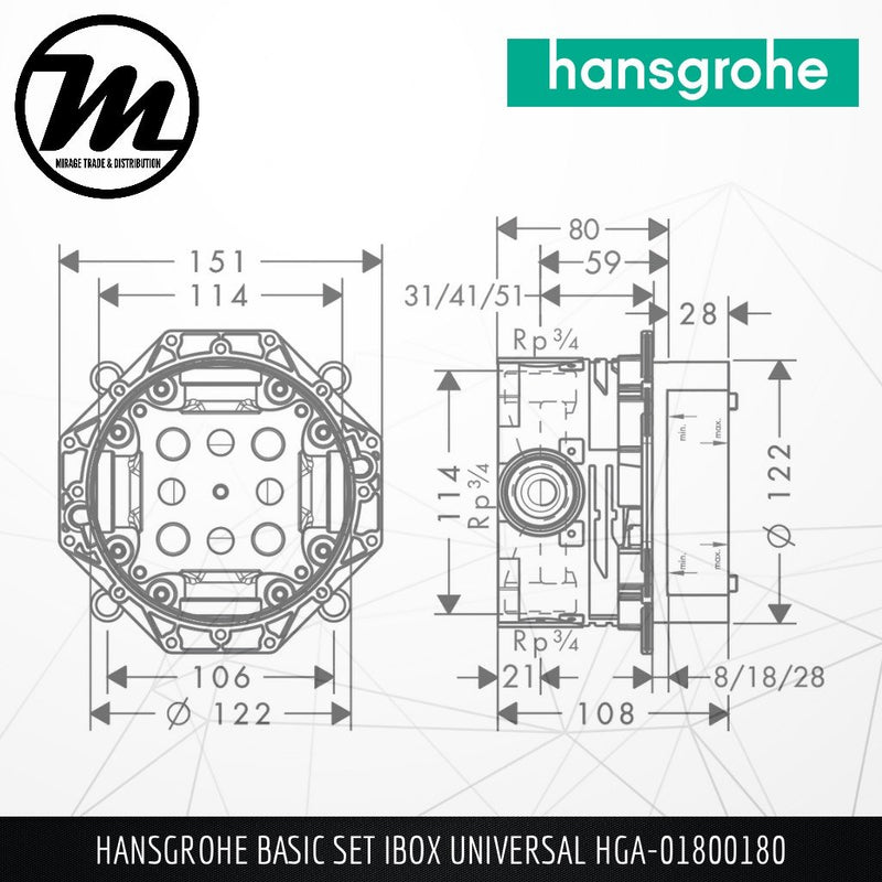 HANSGROHE iBox Universal HGA-01800180 - Mirage Trade & Distribution