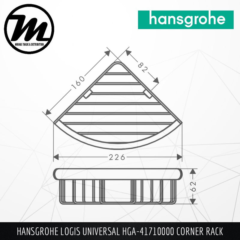 HANSGROHE Logis Universal Corner Rack HGA-41710000 - Mirage Trade & Distribution
