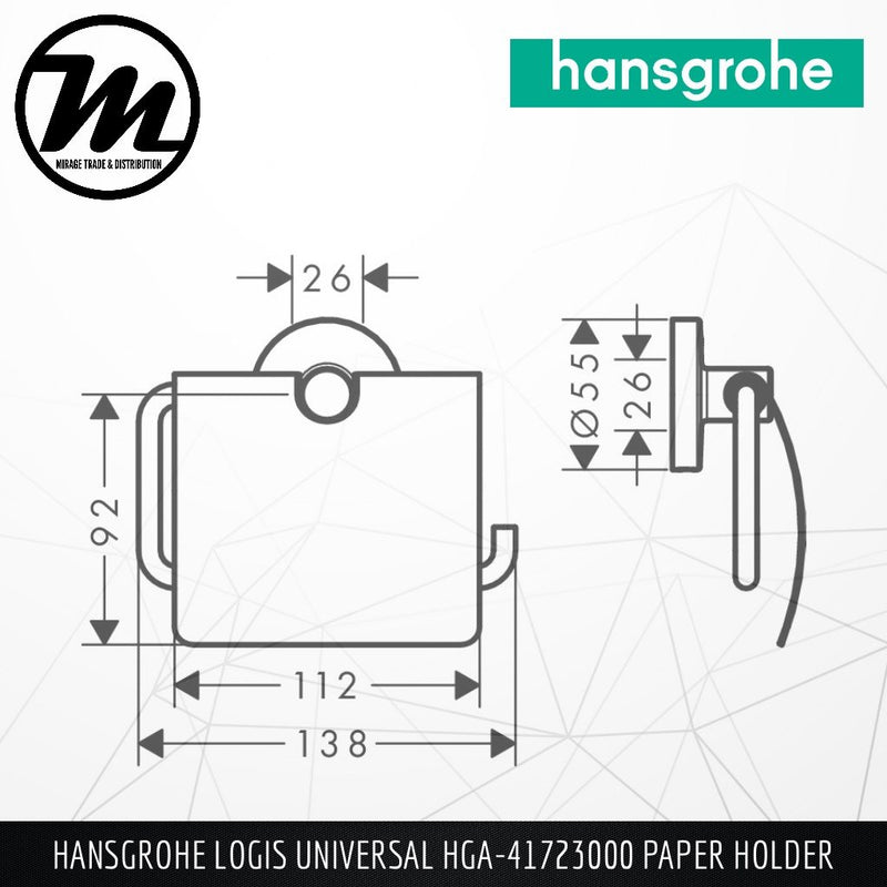 HANSGROHE Logis Universal Paper Holder HGA-41723000 - Mirage Trade & Distribution