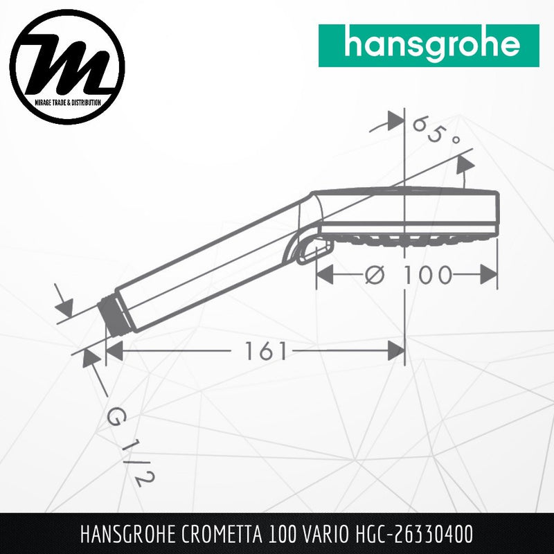 HANSGROHE Crometta 100 Vario Hand Shower HGC-26330400 - Mirage Trade & Distribution