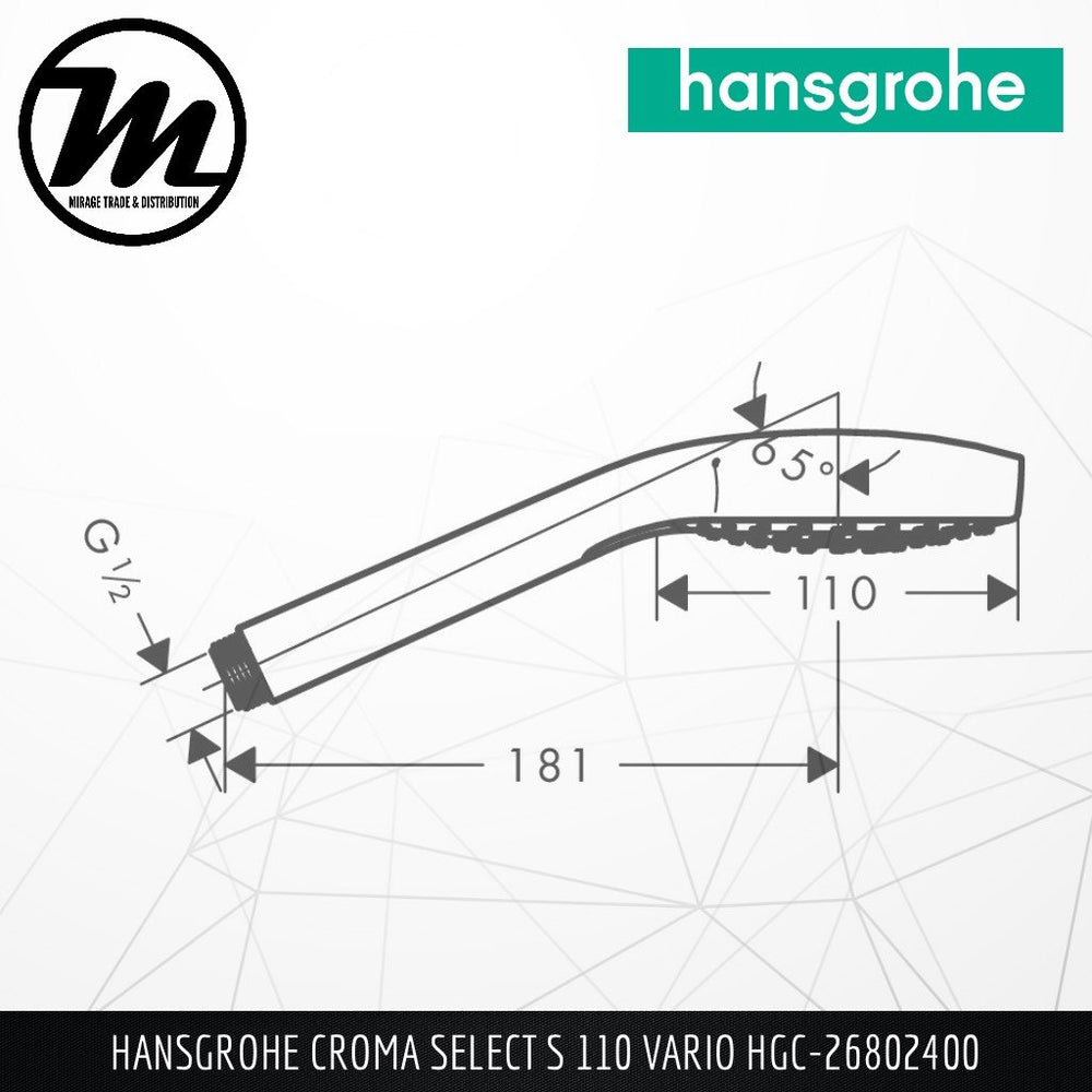 バス・洗面所用品 hansgrohe Croma Select S Vario 26802400 hansgrohe Hand showers: Croma Select S, 3 spray modes, Item