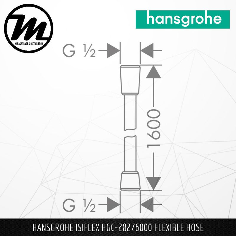 HANSGROHE Isiflex Flexible Hose HGC-28276000 1.6m - Mirage Trade & Distribution