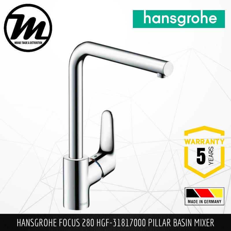 HANSGROHE Focus 280 Pillar Sink Mixer HGF-31817000 - Mirage Trade & Distribution